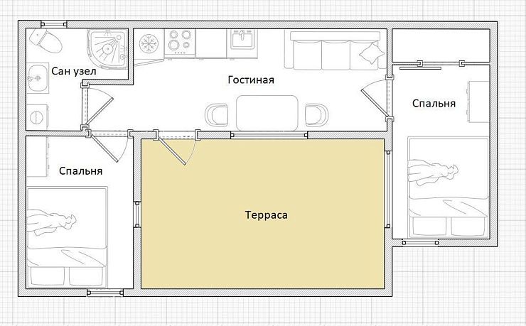Модульный Дом Честер 42 кв.м
