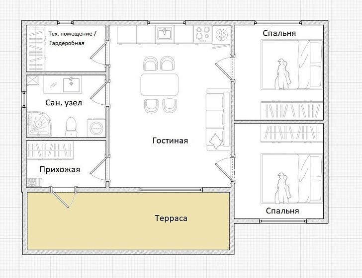 Модульный Дом Честер 70 кв.м