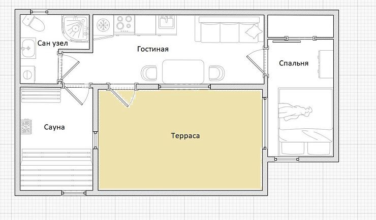 Модульный Дом Честер 42 кв.м