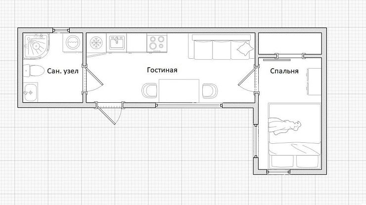 Модульный Дом Честер 24 кв.м